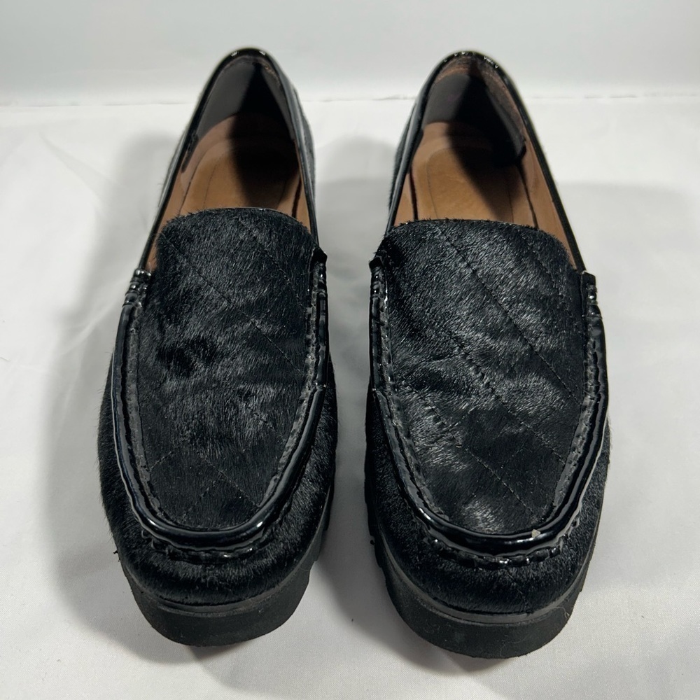 Donald J Pliner Calf Hair Loafers Womens Leather Trim Chunky Heel Shoes Sz 9.5 - Picture 8 of 10